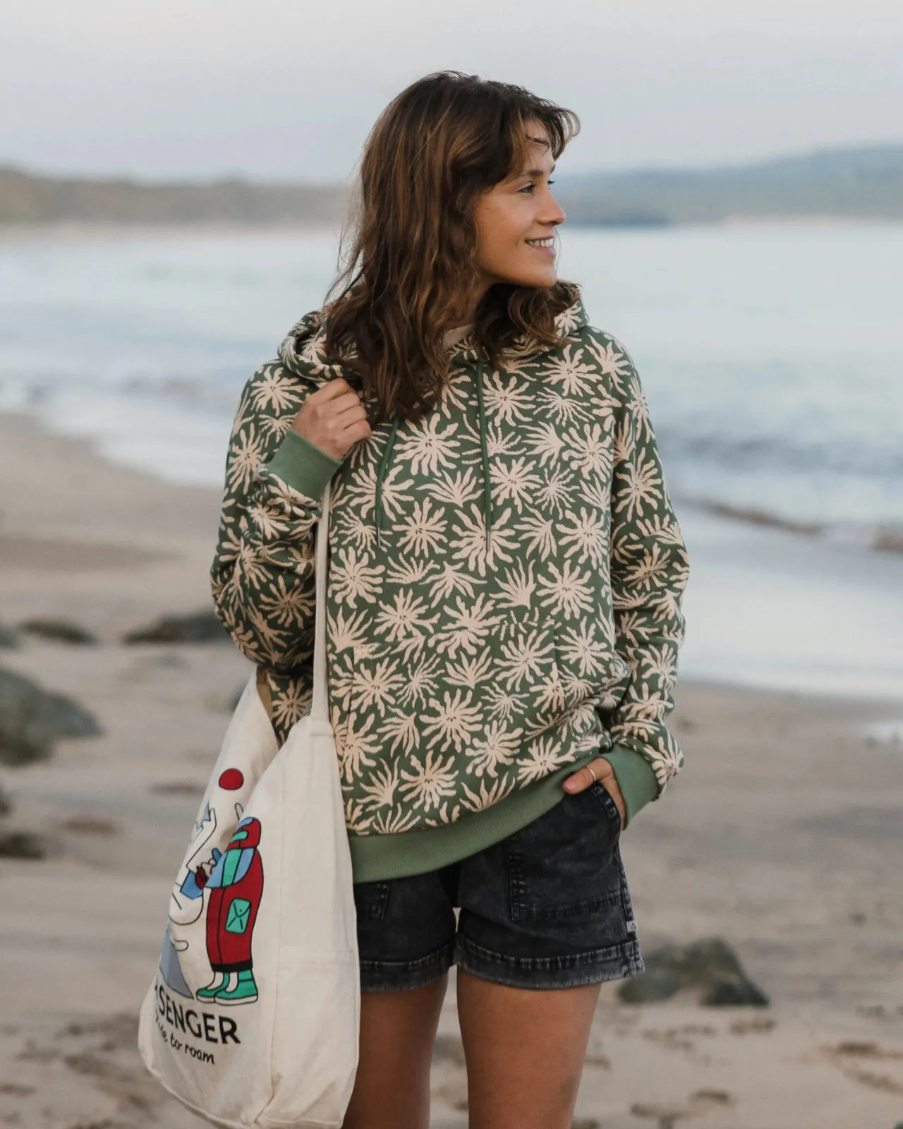 Cheap Arame Bio-Baumwoll Hoodie - Seegras/Pistazie Damen Kapuzenpullover & Sweatshirts