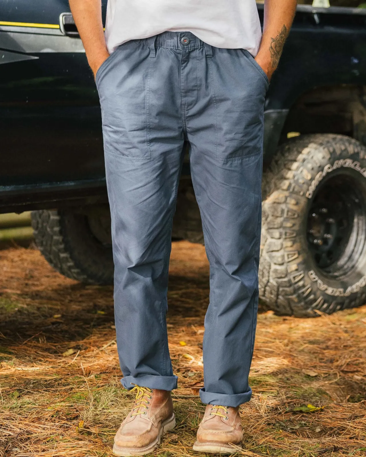 Clearance Chance Organic Cotton Trouser - Dusty Tidal Herren Hosen