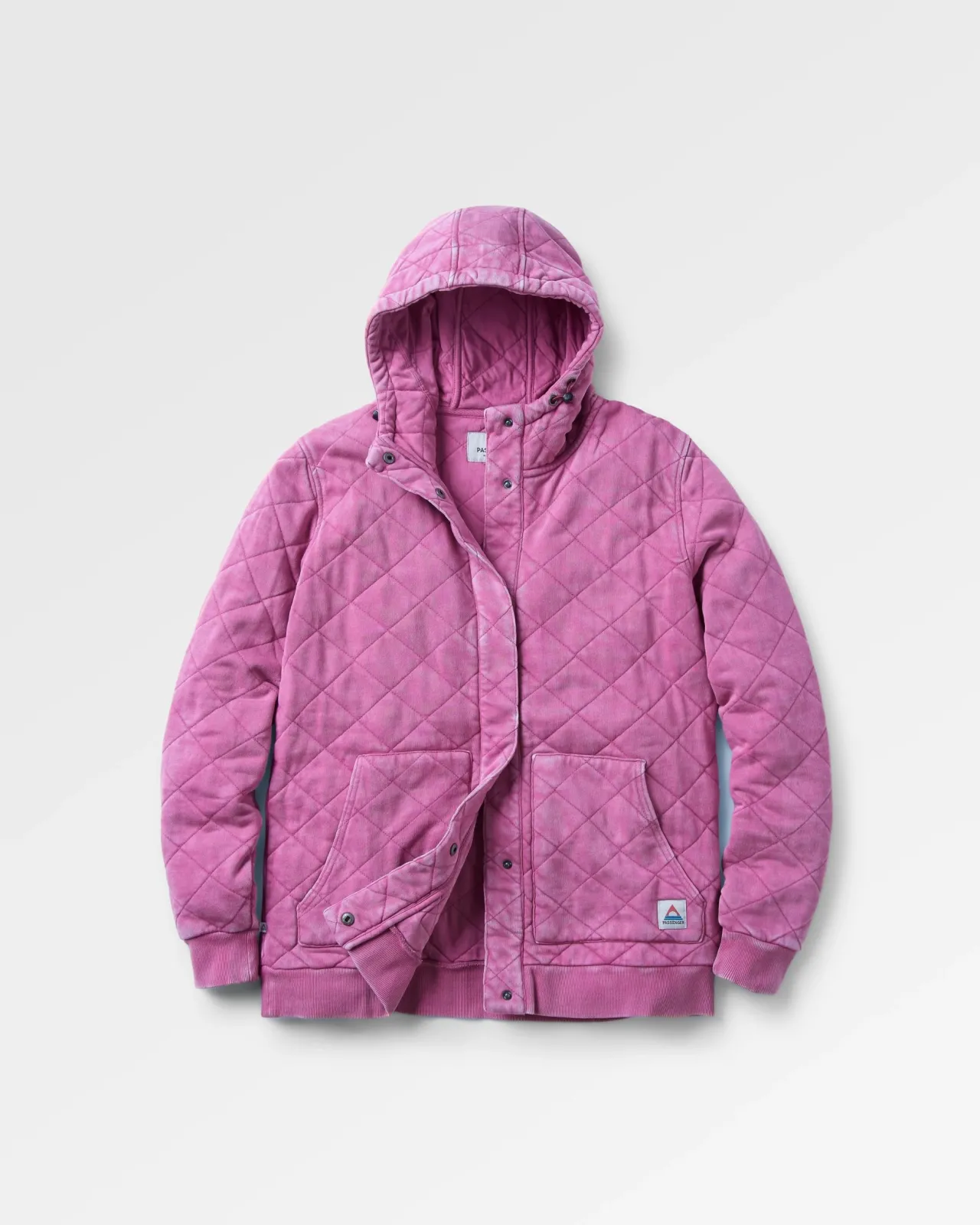 Clearance Clementine Recycelter Gesteppter Kapuzenpullover knöpfbar - Mauvefarbener Dunst Damen Kapuzenpullover & Sweatshirts