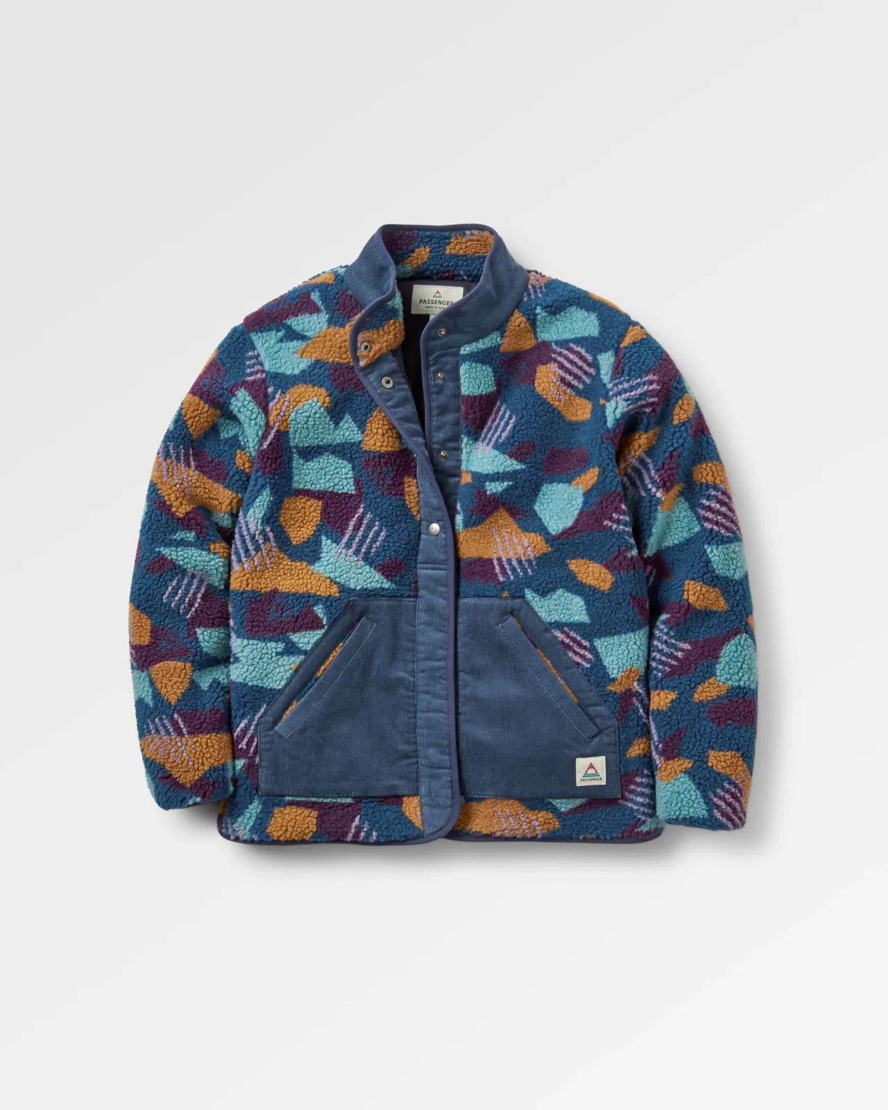 Online Clover 2.0 recyceltes Sherpa-Fleece - Tiefblaues Tarnmuster Damen Fleece | Fleece