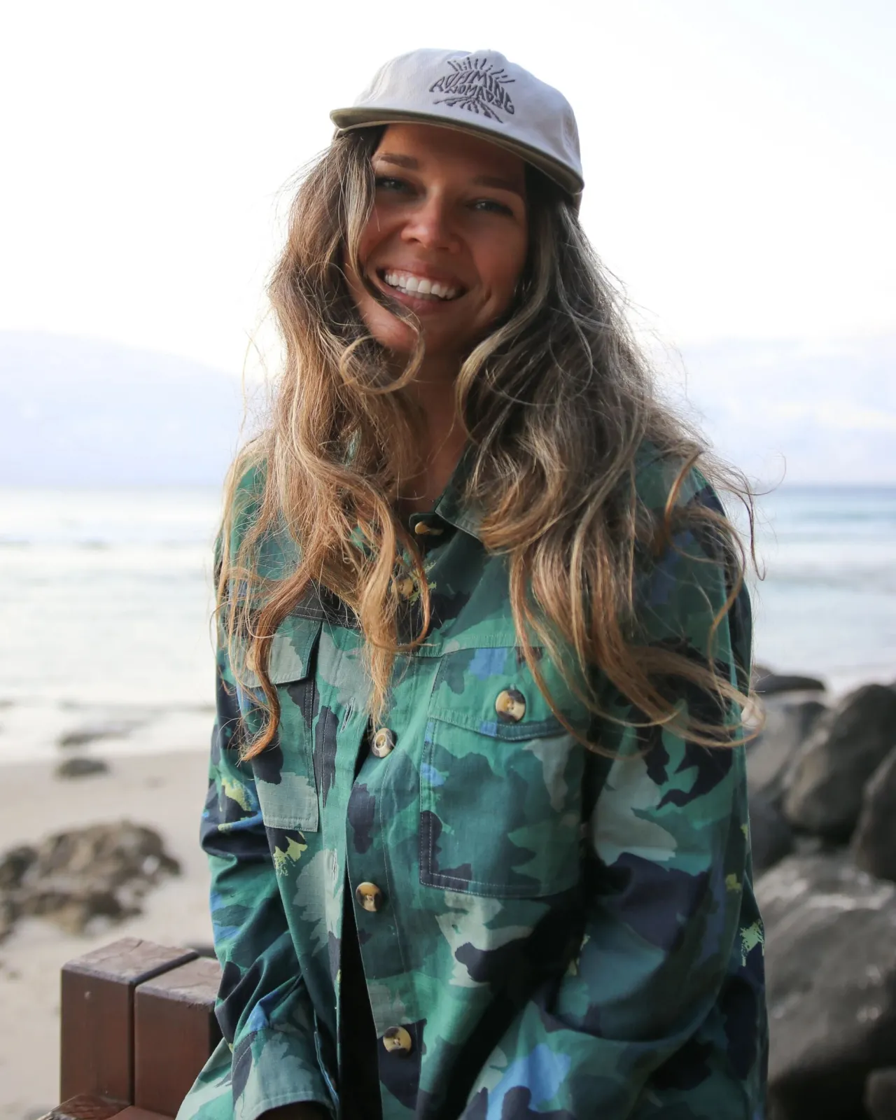 New Coral Organic Langarmshirt - Alpen-Tarnung Regenwald Damen Hemden