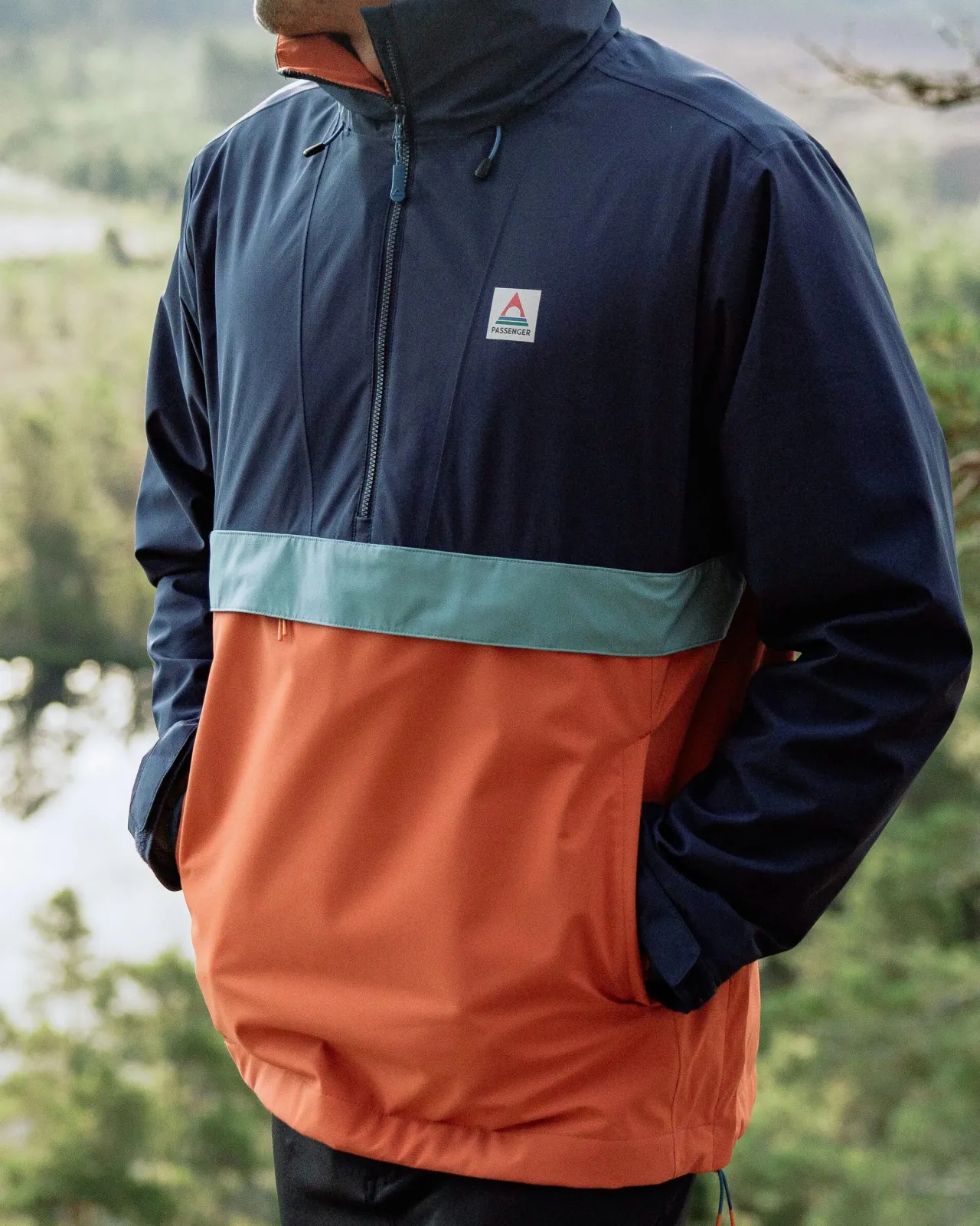 Fashion Diablo Wasserabweisender Smock aus recyceltem Material - Tiefes Marineblau Herren Wasserdicht | Jacken
