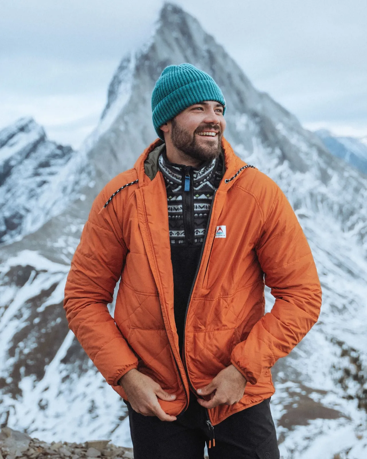 Shop Dylan Recycelte Isolierte Jacke mit Reißverschluss - Gebranntes Orange Herren Isoliert