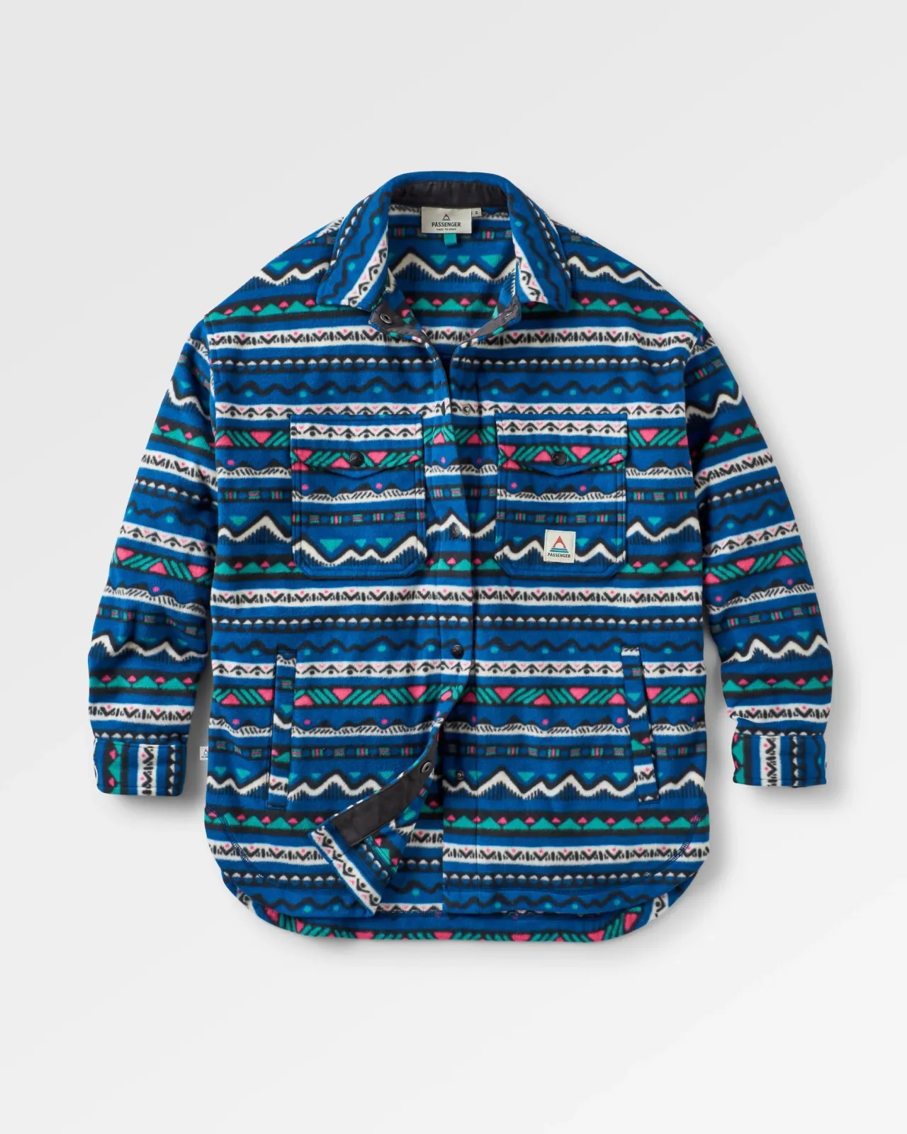 Flash Sale East Recyceltes Polar-Fleece-Hemd - Berg Geo Gezeitenblau Damen Hemden