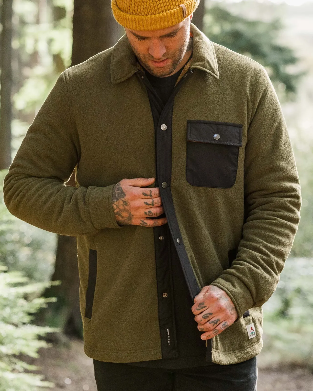 firelight_sherpa_gefttertes_overshirt__khaki_3.webp Outlet Firelight Sherpa gefüttertes Overshirt - Herren Hemden | Hemdjacken