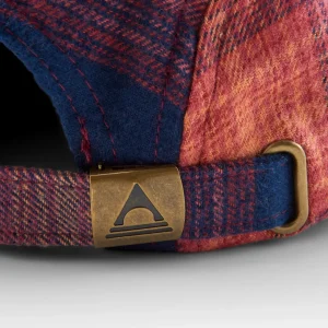Best Sale Fixie Recyceltes Flanell 5-Panel-Cap - Reiches Marineblau/ Roter Ocker Karo Herren Kappen & Hüte | Kappen & Hüte