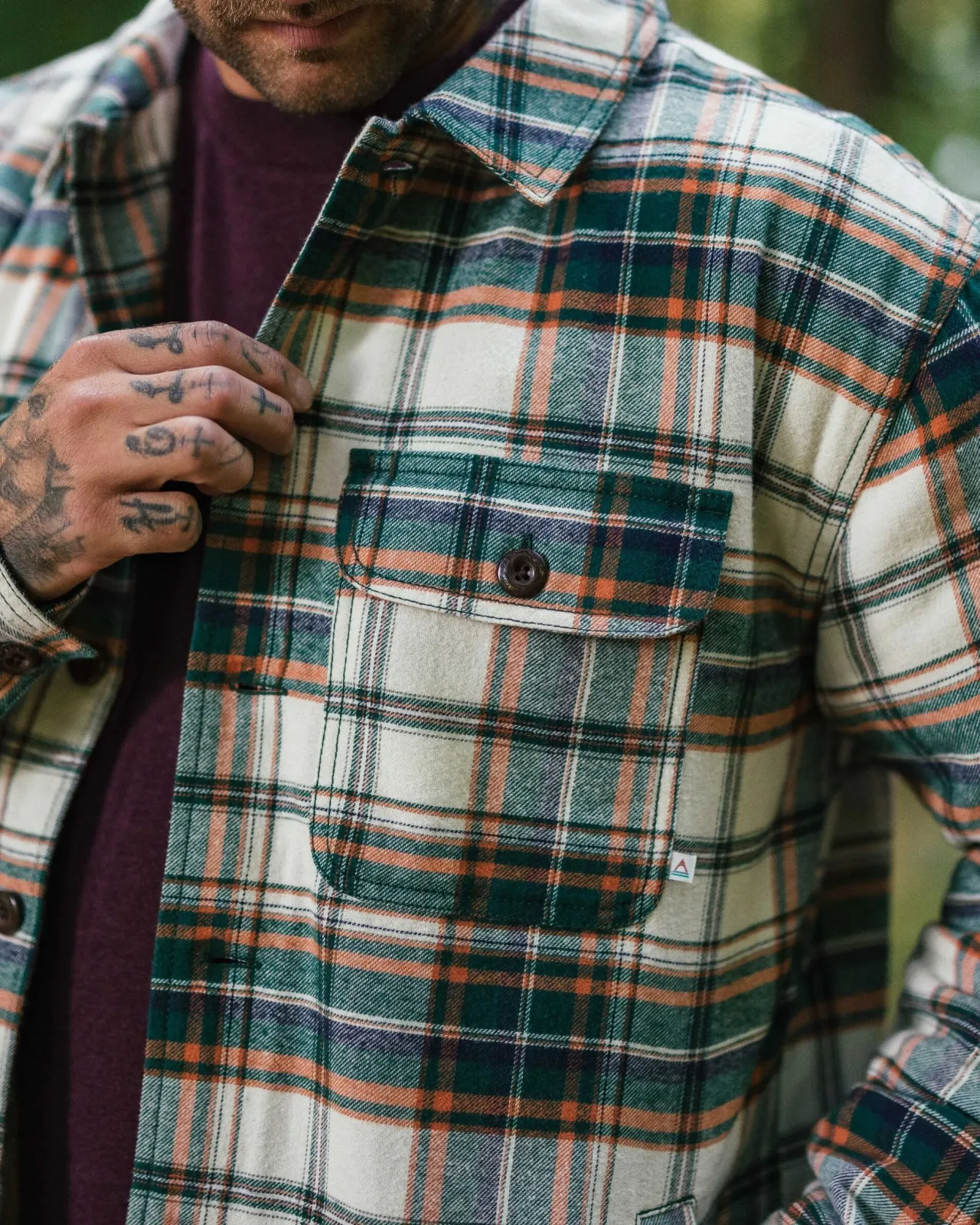 freestyle_sherpagefttertes_overshirt__birkeregenwaldkaro_3.webp Discount Freestyle Sherpa-gefüttertes Overshirt - Birke/Regenwald- Herren Hemden | Hemdjacken