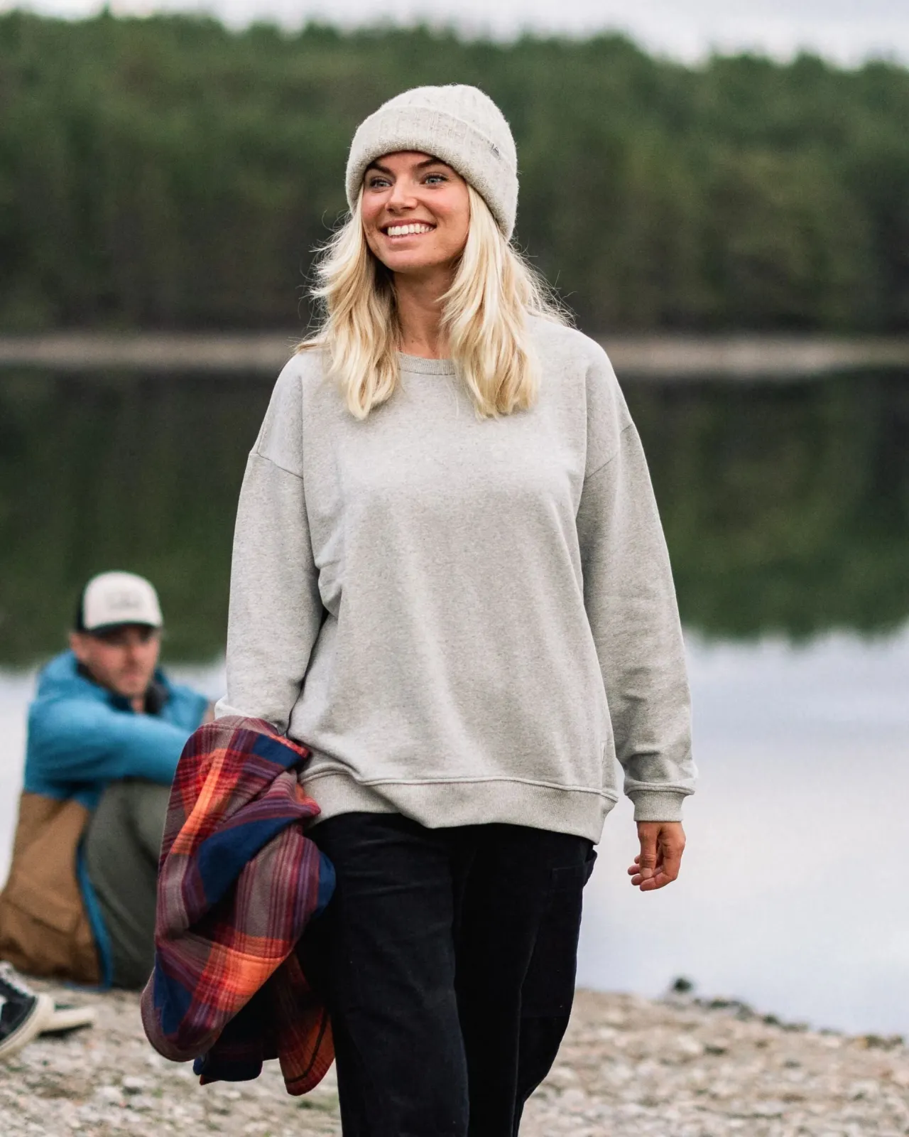 Flash Sale Heritage recycelte Baumwoll-Sweatshirt Oversized - Mittelgrau Meliert Damen Kapuzenpullover & Sweatshirts