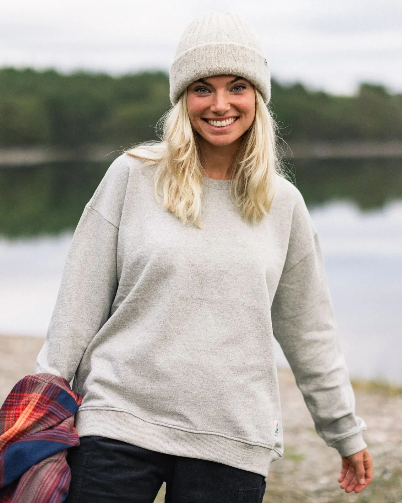 Flash Sale Heritage recycelte Baumwoll-Sweatshirt Oversized - Mittelgrau Meliert Damen Kapuzenpullover & Sweatshirts