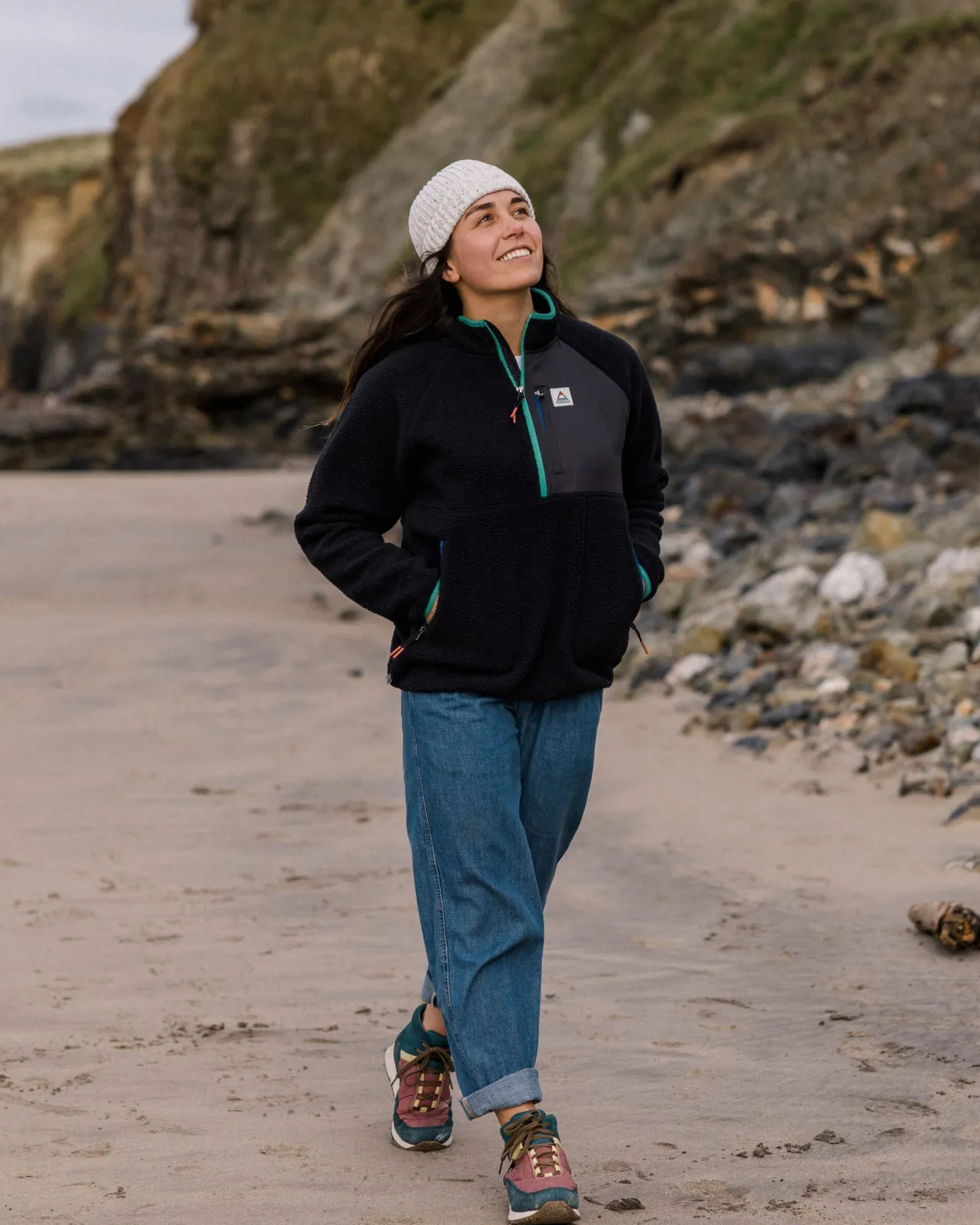home___zip_recyceltes_sherpafleece__schwarz_2.webp Sale Home 2.0 1/2 Zip Recyceltes Sherpa-Fleece - Damen Fleece | Fleece