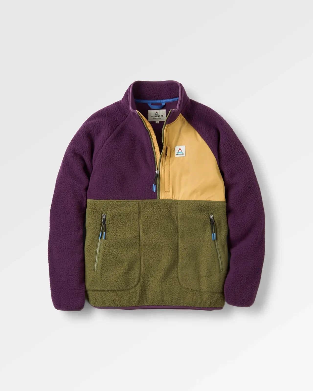 Flash Sale Home 1/2 Zip Recyceltes Sherpa-Fleece - Tiefes Pflaume/Khaki Damen Fleece | Fleece
