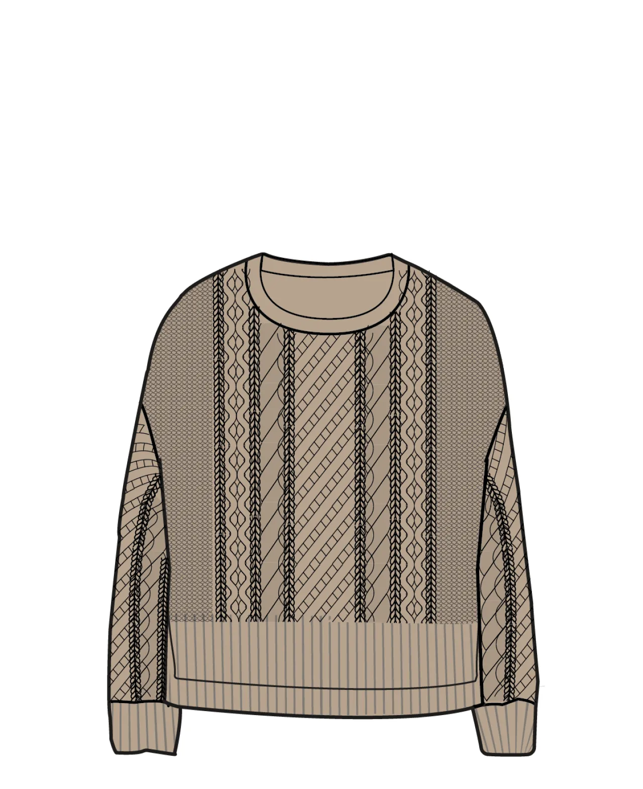 juniper_recycelter_gestrickter_pullover__biskuit_5.webp Fashion Juniper Recycelter Gestrickter Pullover - Damen Strickwaren
