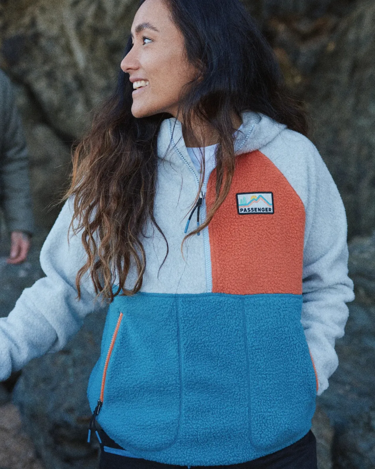 Fashion Maine 2.0 Colour Block 1/2 Zip Recyceltes Sherpa-Fleece - Blauer Stahl Damen Fleece | Fleece