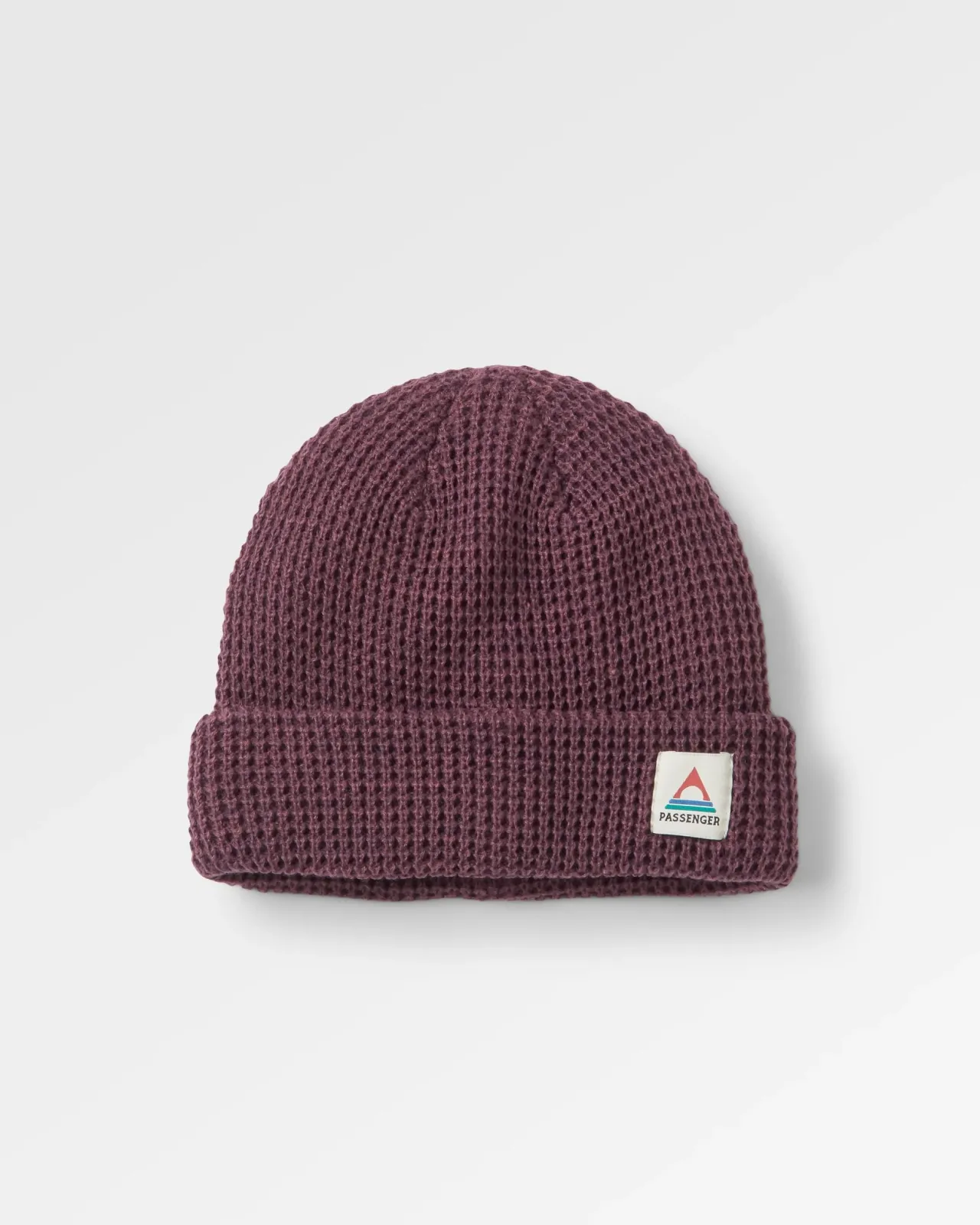 New Moss Recycelte Doppelschichtige Waffelmuster Beanie - Tief Pflaume Herren Mützen | Mützen