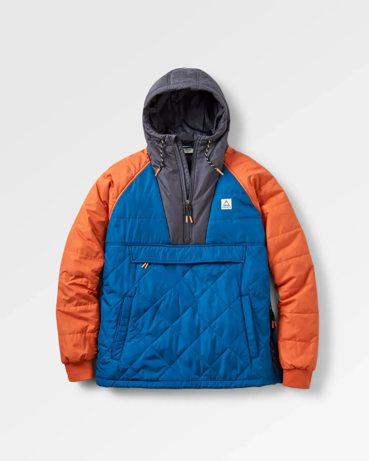 New Oceanic recycelte isolierte 1/2 Zip Jacke - Gezeitenblau/Verbranntes Orange Herren Isoliert