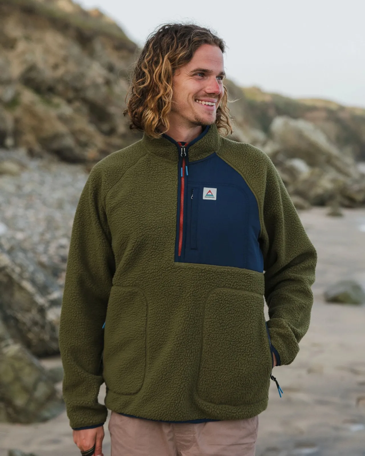 offgrid___zip_recyceltes_sherpafleece__khaki_2.webp Hot Offgrid 2.0 1/2 Zip Recyceltes Sherpa-Fleece - Herren Fleece | Fleece