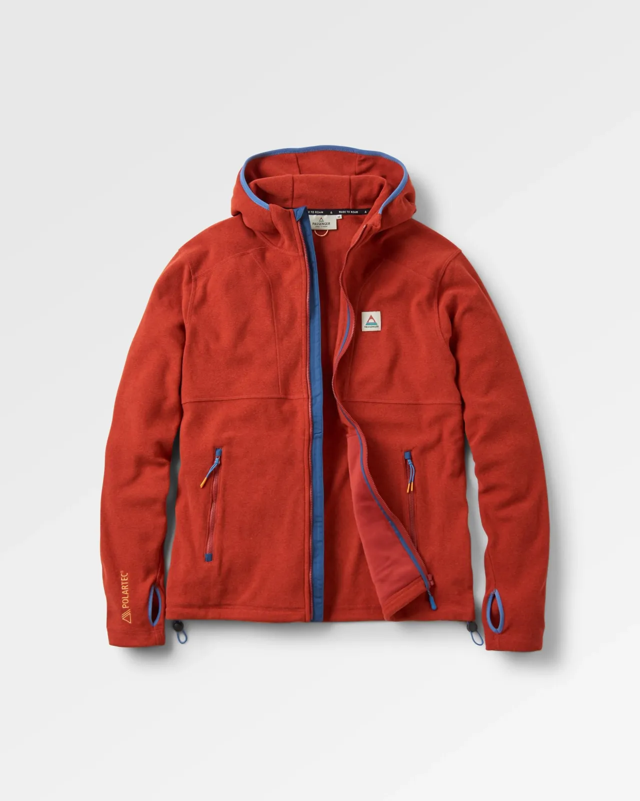 Discount Pinegrove recyceltes Polartec® Fleece Hoodie - Roter Ocker Herren Kapuzenpullover & Sweatshirts | Oberteile