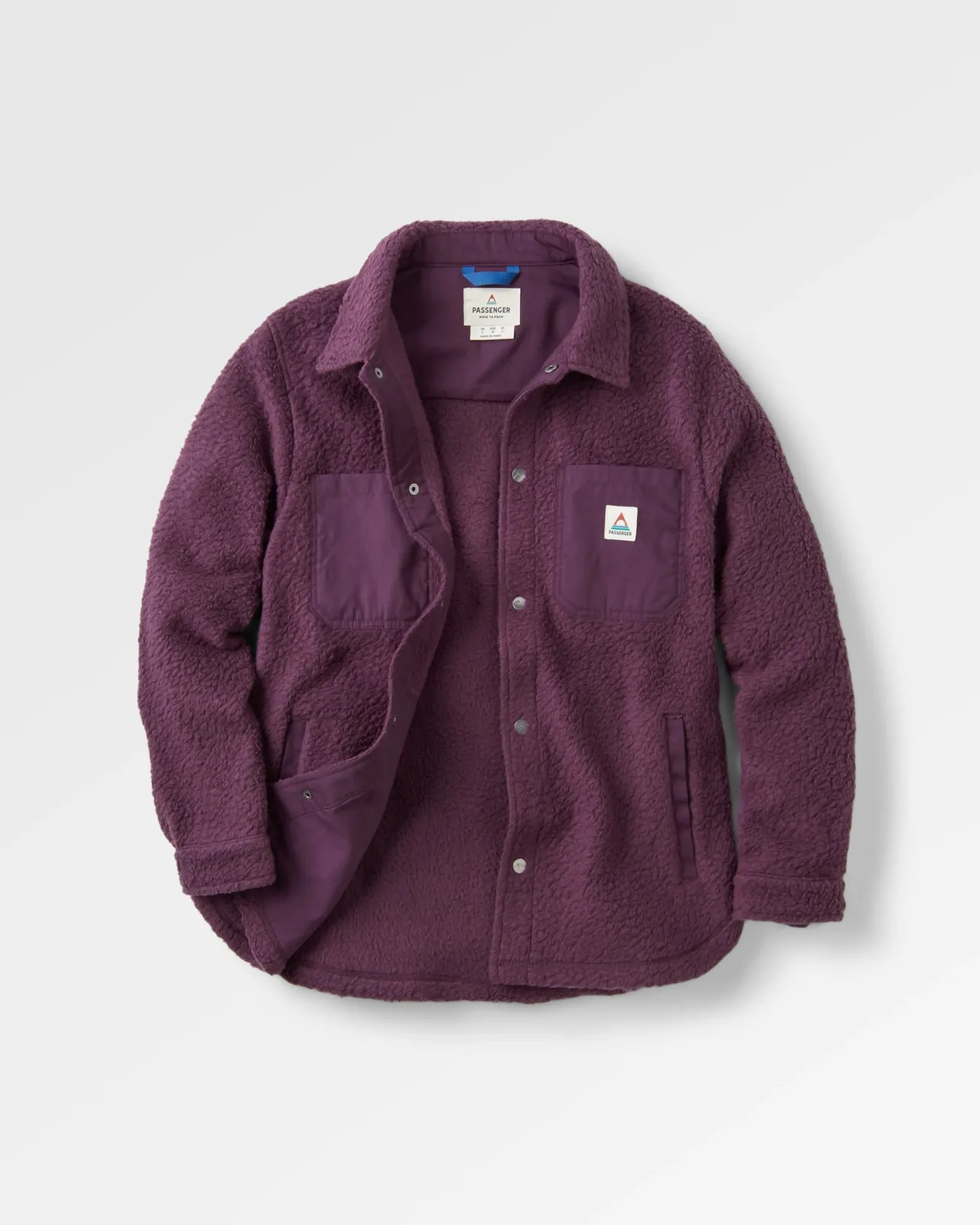 New Rappel Recyceltes Sherpa Oversized Hemd - Tief Pflaume Damen Hemden