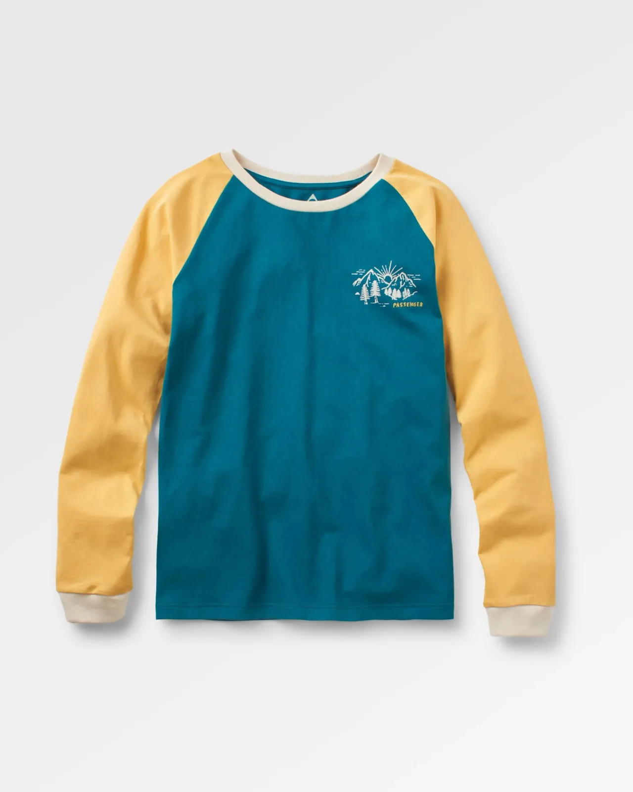 Clearance Riser Recyceltes Baumwoll Langarm-T-Shirt - Blaue Koralle Damen Oberteile & T-shirts