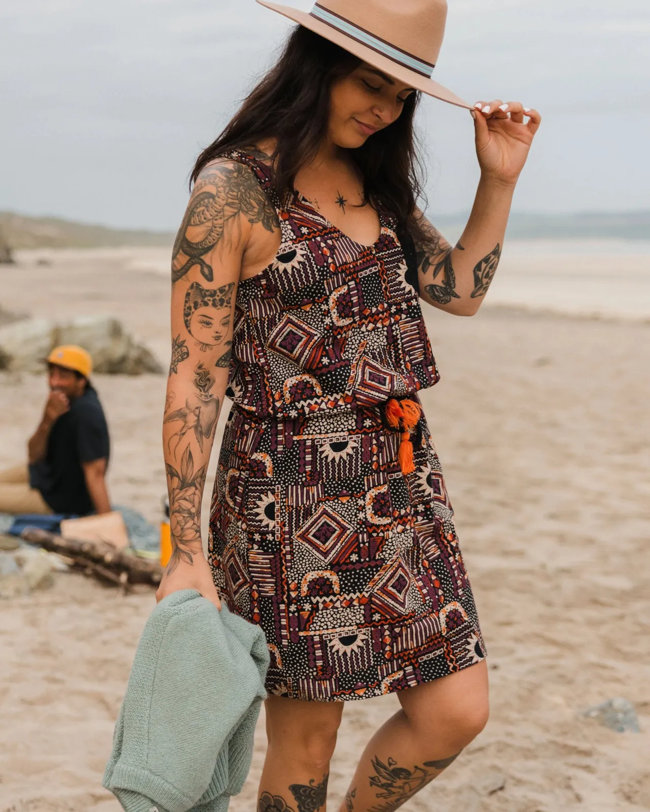 Online Rivergate recyceltes Baumwollkleid - Vintage Patchwork Schwarz/Mehrfarbig Damen Kleider & Röcke