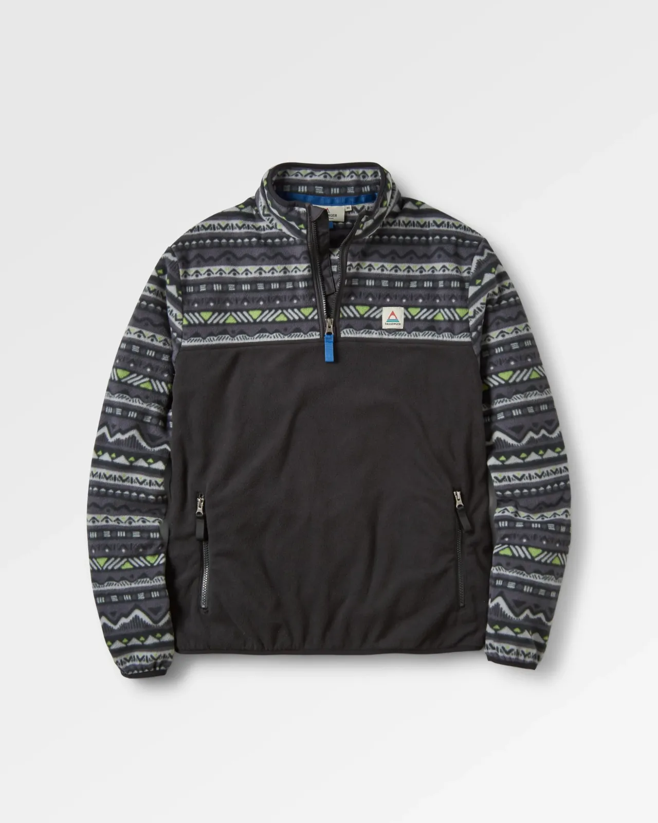 Hot Set Off recycelter Polar 1/4 Zip Fleece - Berg Geo Holzkohle Herren Fleece | Fleece