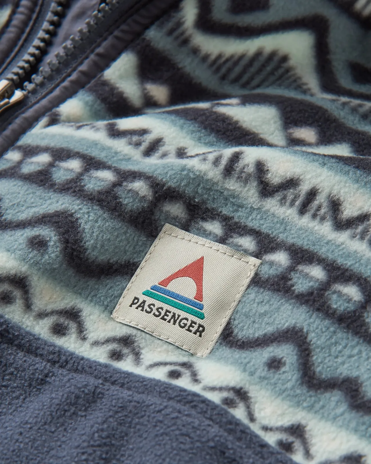 Fashion Set Off Recycled Polar 1/4 Zip Fleece - Mountain Geo Stormy Sea Herren Fleece | Fleece