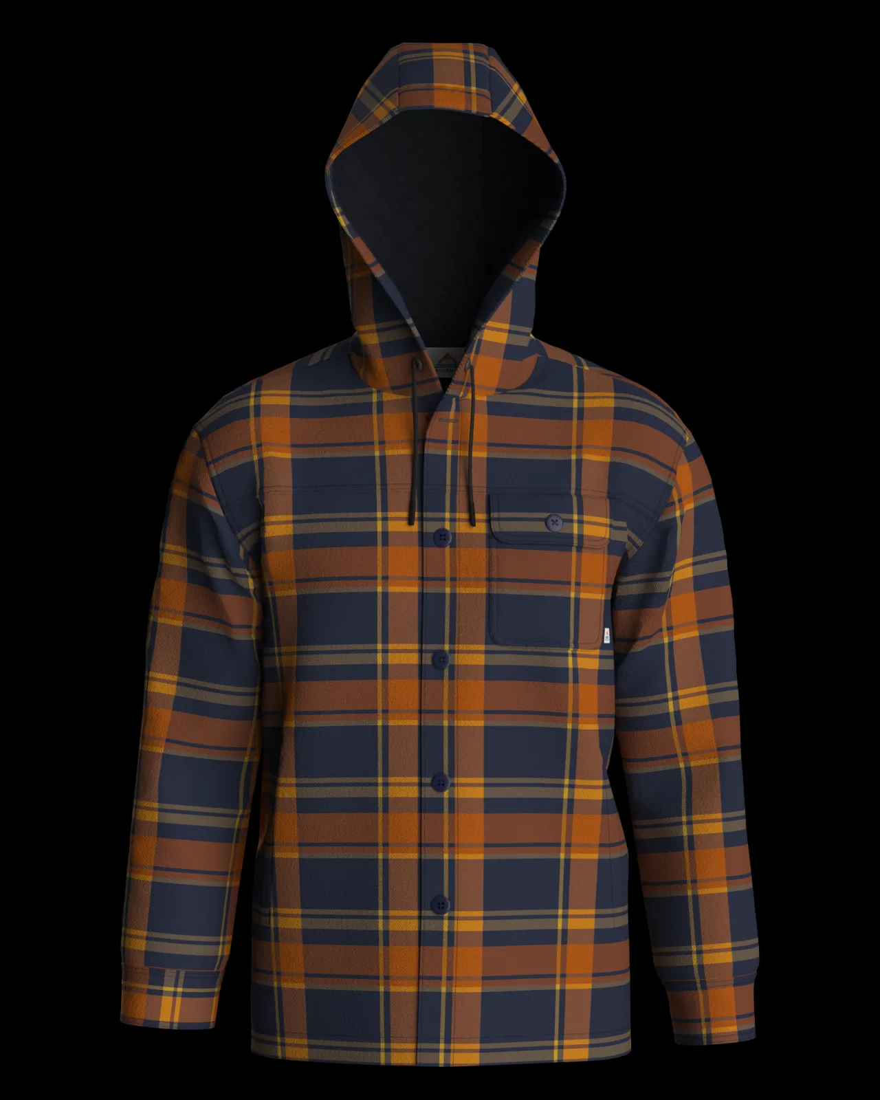 sherwood_kariertes_kapuzenhemd__tiefes_marineblauverbranntes_orange_11.webp Online Sherwood kariertes Kapuzenhemd - Tiefes Marineblau/Verbranntes Orange Herren Hemden | Hemdjacken