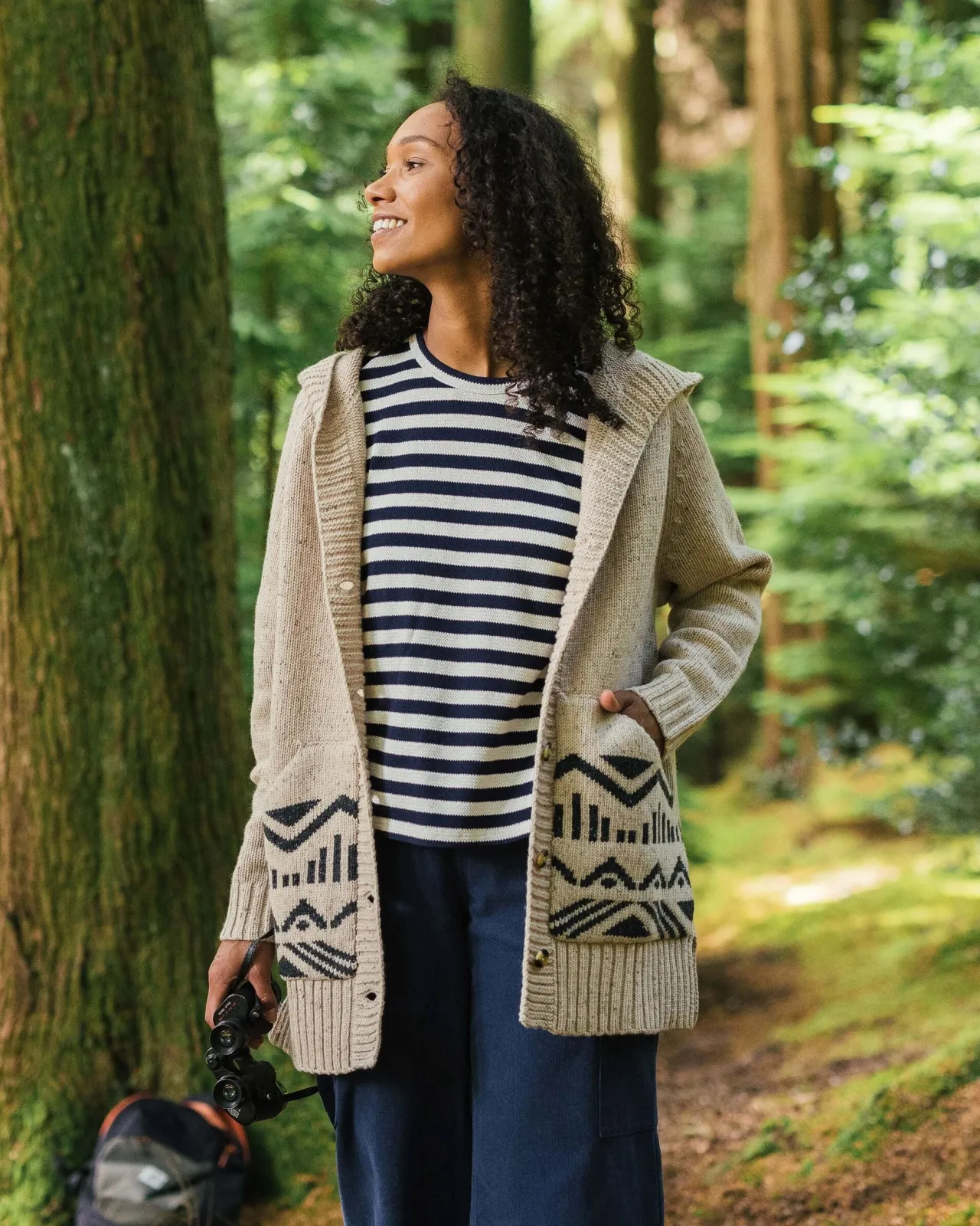 Discount Snoozle Recycelter gestrickter Kapuzencardigan - Damen Strickwaren