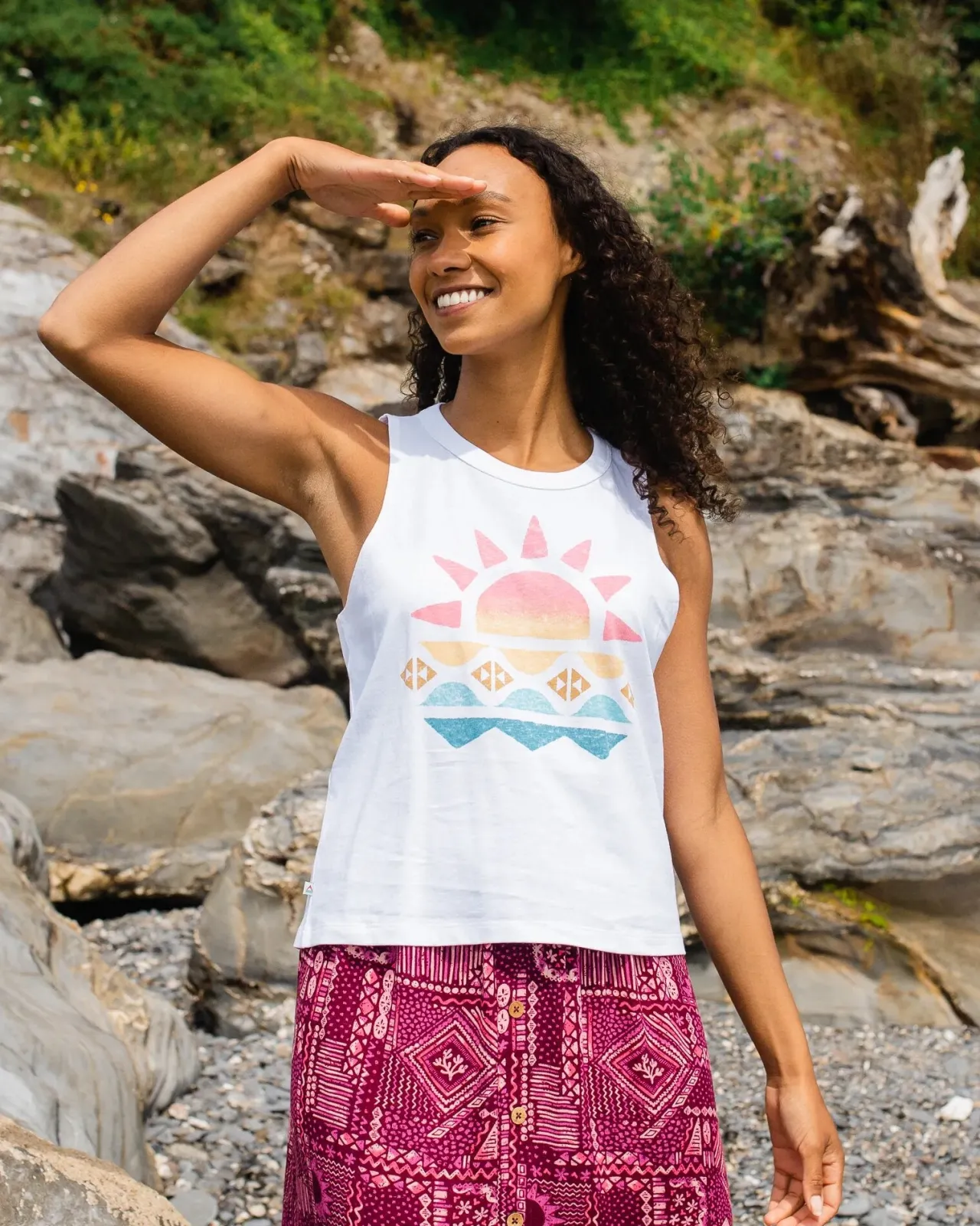 sunray_recycelte_baumwollweste__wei_2.webp Clearance Sunray Recycelte Baumwollweste - Damen Tanktops | Oberteile & T-shirts
