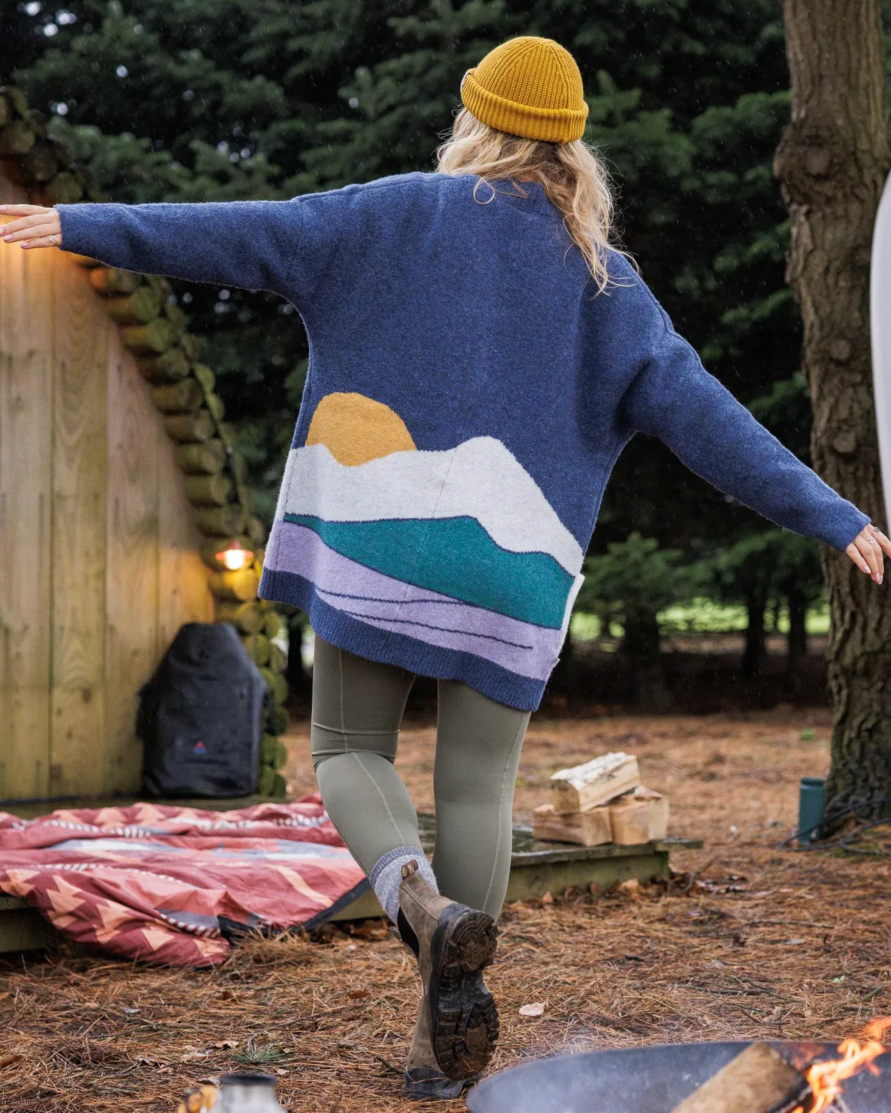 Discount Vista Recycelter Strickcardigan - Dunkler Denim Damen Strickwaren