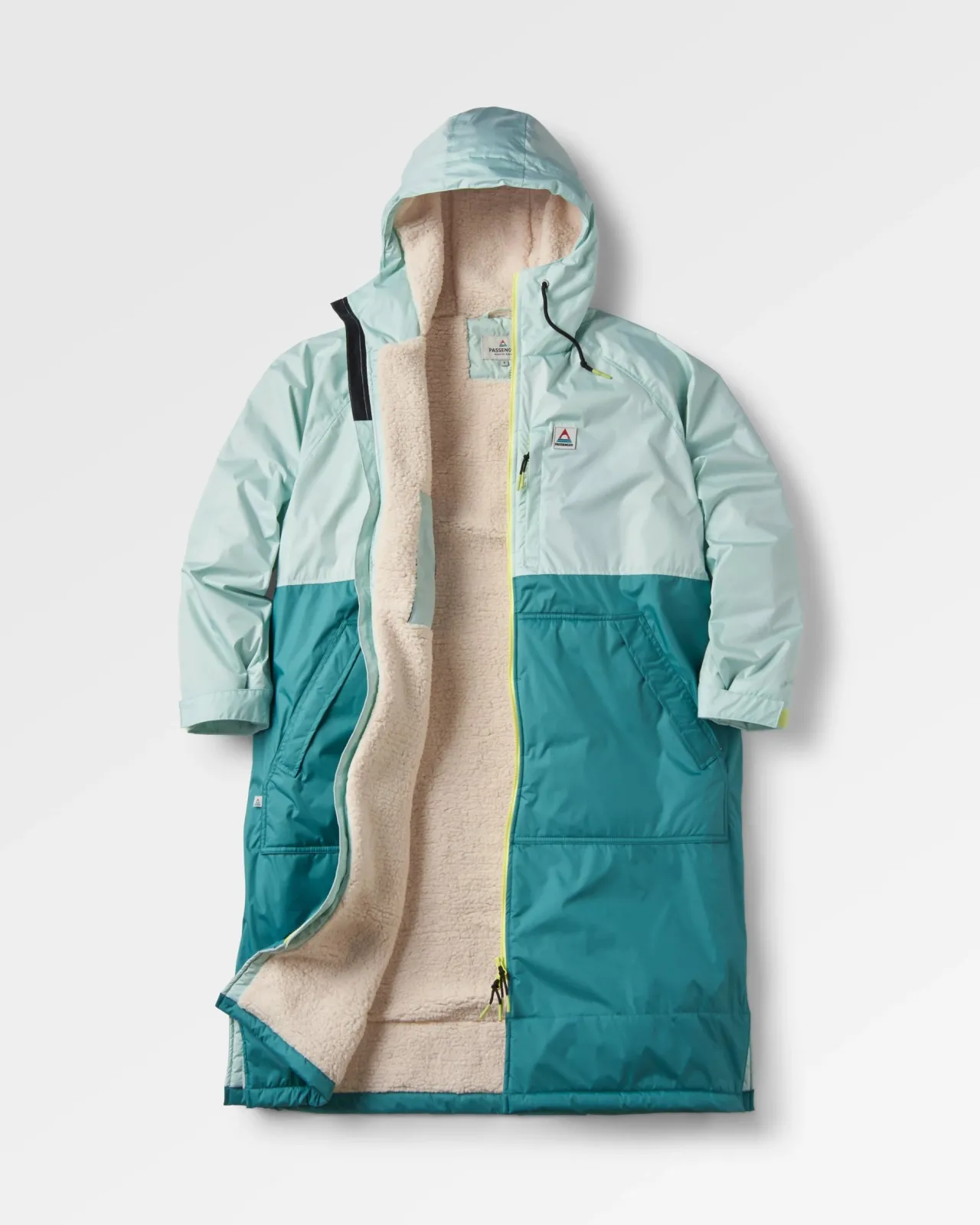 Outlet Waves Recycelter Sherpa Gefütterter Surf-Poncho - Surf Spray/Tiefsee Surf-ponchos | Surf-ponchos