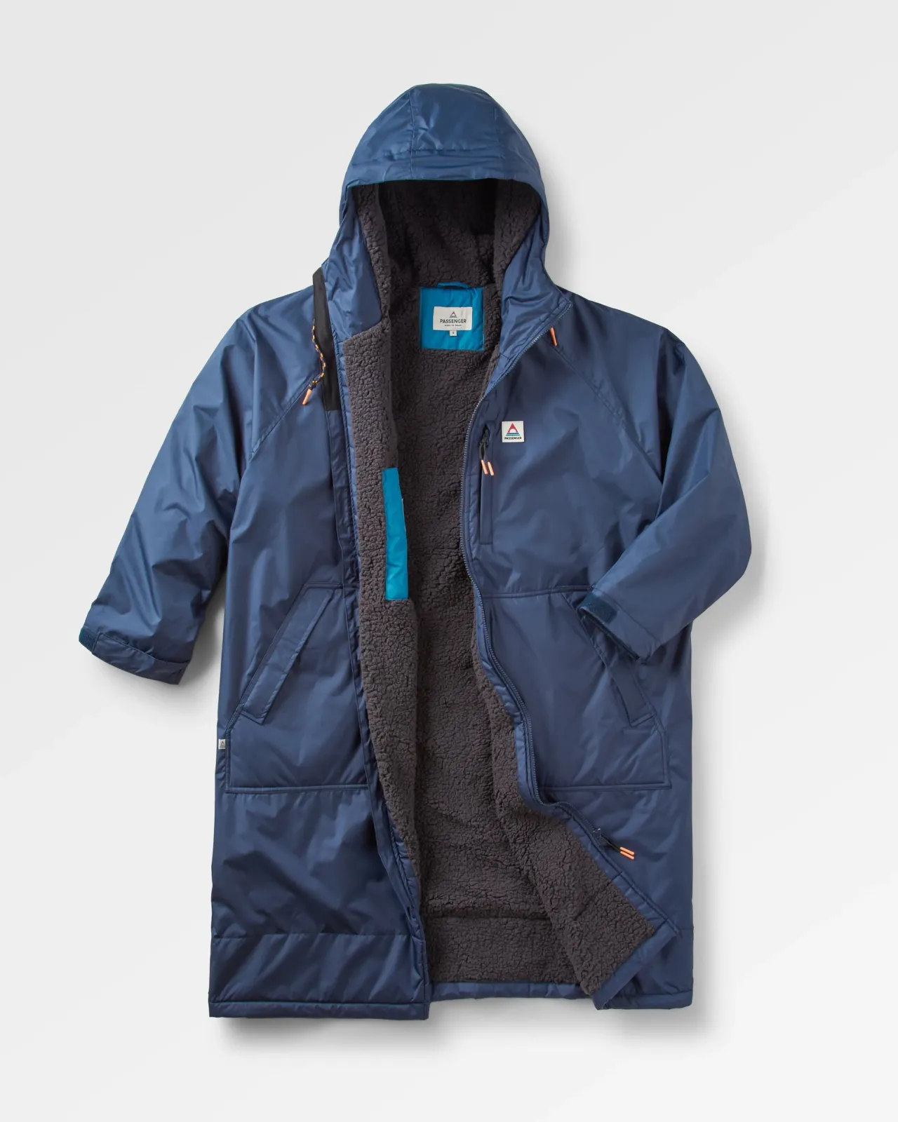 Outlet Waves Recycelter Sherpa Gefütterter Surf-Poncho - Tiefes Marineblau Surf-ponchos | Surf-ponchos