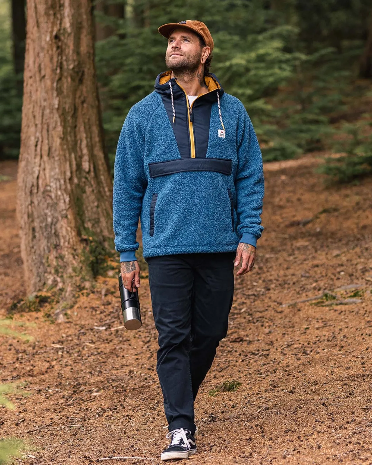 woodland_recyceltes_polargefttertes_sherpafleece__blauer_stahl_2.webp Best Sale Woodland Recyceltes Polar-gefüttertes Sherpa-Fleece - Blauer Stahl Herren Fleece | Fleece
